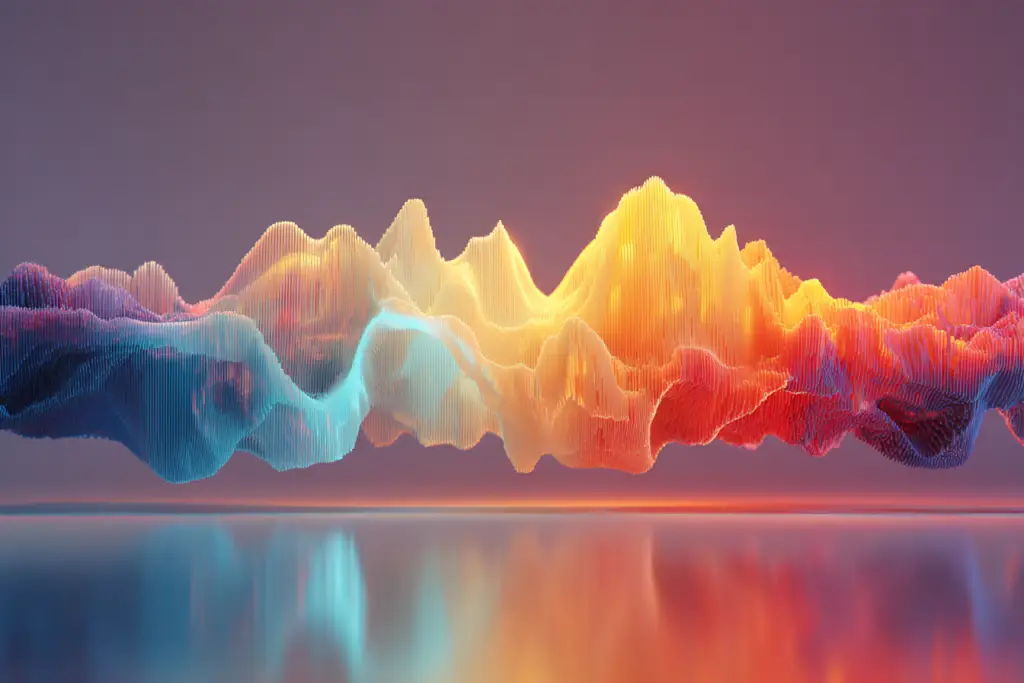 Colorful representation of brand voice sound waves