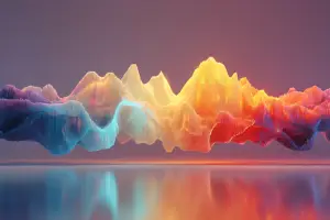 Colorful representation of brand voice sound waves